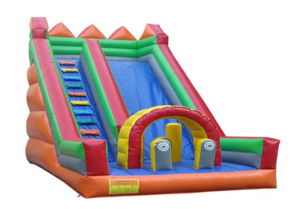 Kids Commercial Inflatable Slide Colorful UV Resistance With Side Climbing