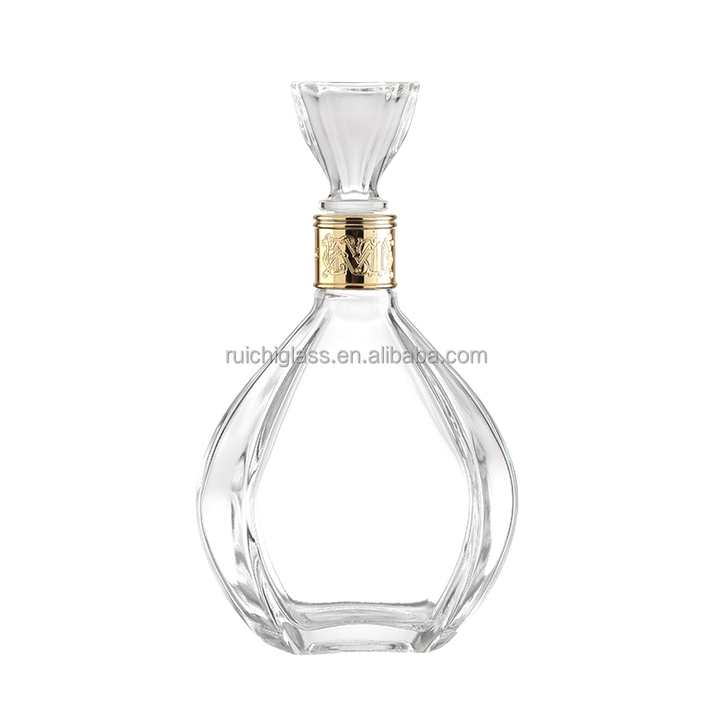 Custom Make Hot Stamping Glass Bottles for Irregular Types of Whiskey and Vodka