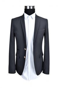 Half Lining Black Mens Casual Blazer Jacket 50% Cotton 50% Linen Skintight