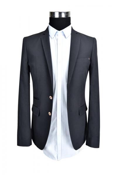 Quality Half Lining Black Mens Casual Blazer Jacket 50% Cotton 50% Linen Skintight for sale