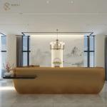 110cm Luxury Reception Desk Stainless Steel Gilded Rectangular for Waiting area