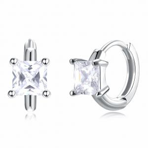 Wholesale 1.2cm 316L SS Square Cubic Zirconia Earrings 3A CZ Sterling Silver Stud Earrings from china suppliers