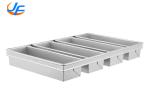 RK Bakeware China- 4 Straps Glazed Aluminum Loaf Pans , Aluminized Steel Bread