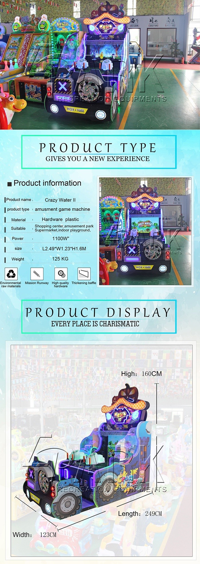 Water Shooting Video Arcade Redemption Game Machine For Children And Adult