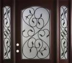 10x10 MM Wrought Iron Glass 25.4mm And Glass Entry Doors Triple Glazed