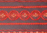 Eco-Friendly Metallic Lace Fabric Red , Elastic Lace Material CY-LW0208