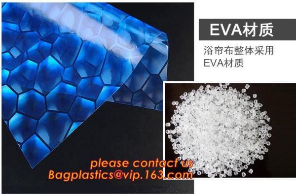 polyester hook shower curtain, PEVA Material and Eco-Friendly, Home Textile