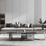 Rectangular Modern Coffee Tea Table With Glass Table Top OEM ODM