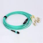 8/12/24 Cores MPO/MTP Female to LC Fiber Optic Fanout Cable , OM3 50/125 For
