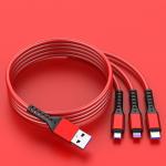 Nylon 4ft Multi USB Charging Cable 3 In 1 Universal Charger Cord