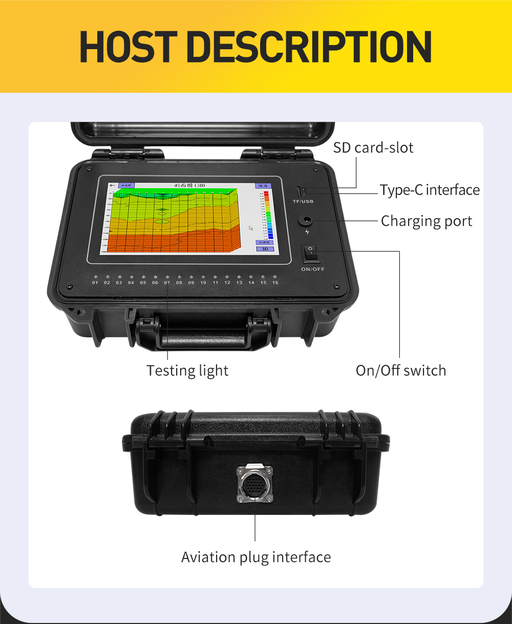 TYM D Series 500m Well Water Detector Underground Finder 16 Channels Geophysical Survey Equipment