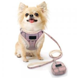 Wholesale No Pull Escape Proof Breathable Mesh Dog Harness Classic Plaid Back Openable Fit Small Dogs Cats from china suppliers