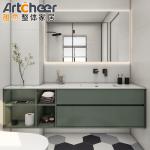 Modern Solid Wood Brown Washroom Bathroom Vanity Flat Door Panel in Customized
