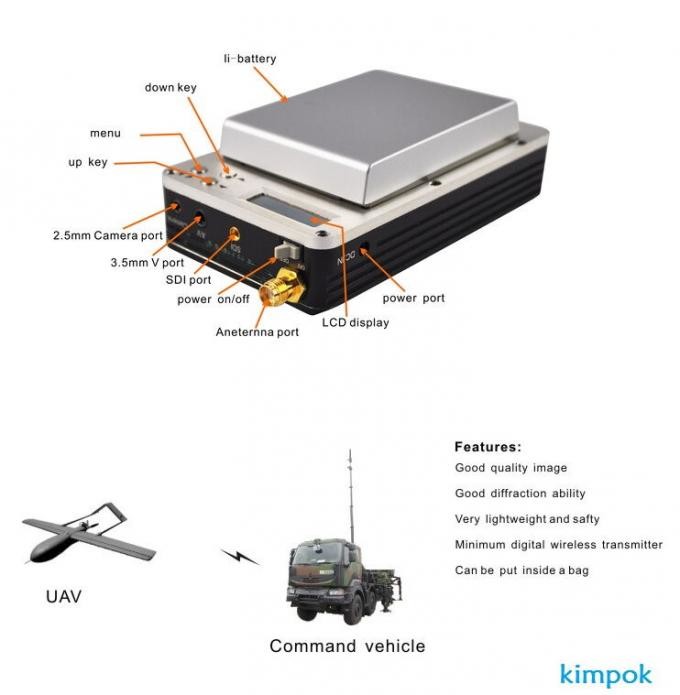 LCD Display Cofdm Video Transmitter And Receiver For Drones