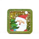 Wholesale Popcorn Tins Square Tin Box with PVC Window Printed Holiday Boston