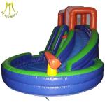 Hansel outdoor games water slide giant inflatable with pool for amusement park