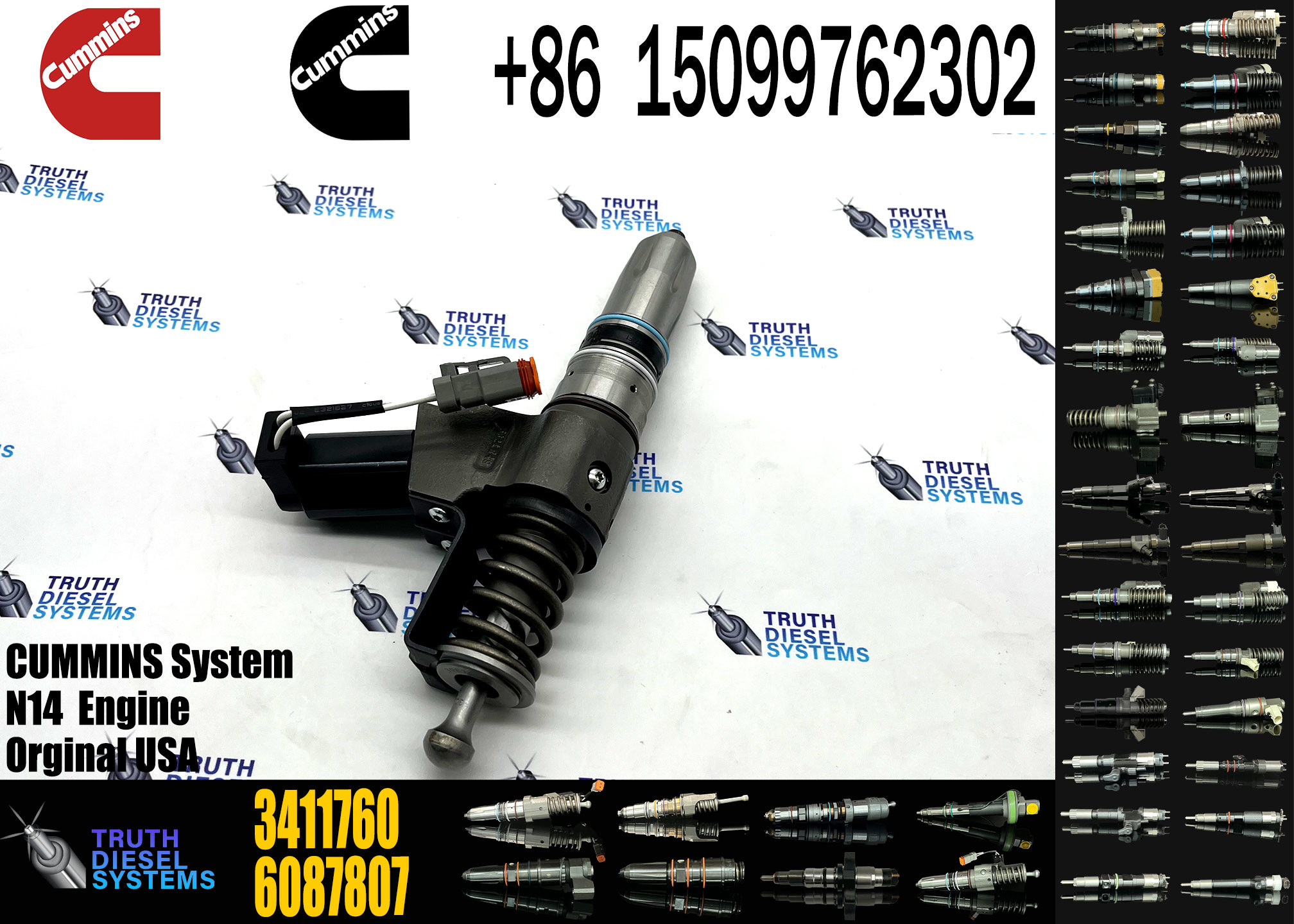 Fuel Injector 3411760 3087560 3411766 3083846 3083622 3411759 4384360 3411762 4307516N For N14