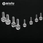 Plastic PMMA Machining Slotted Knurled Rond Pan Head Transparent Screw