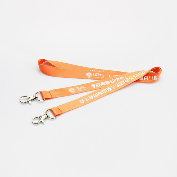 Double Clip Full Body imprinted branding lanyards Exhibition event Full Color Printed ID Badge Holder two hooks
