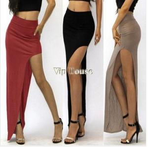 China Fashion Summer Sexy Women Long Skirts Lady Open Side Split Skirt Long Maxi Skirt on sale