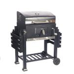 Easily Assembled Charcoal BBQ Grill with Side Table and 27.5*42.5cm*2pcs Cooking