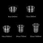Microwave Safe 24oz Custom Logo Clear PLA Salad Bowl With Lids
