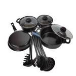 Kitchen 13 Piece Non Stick Cast Iron Cookware Set Black Pot And Pans