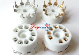 Wholesale Gold plated 9Pin ceramic Vacuum tube Socket PCB Mount for 12AT7/ECC81 12AU7/ECC82 12AX7/ECC83 6DJ8 EL84 from china suppliers