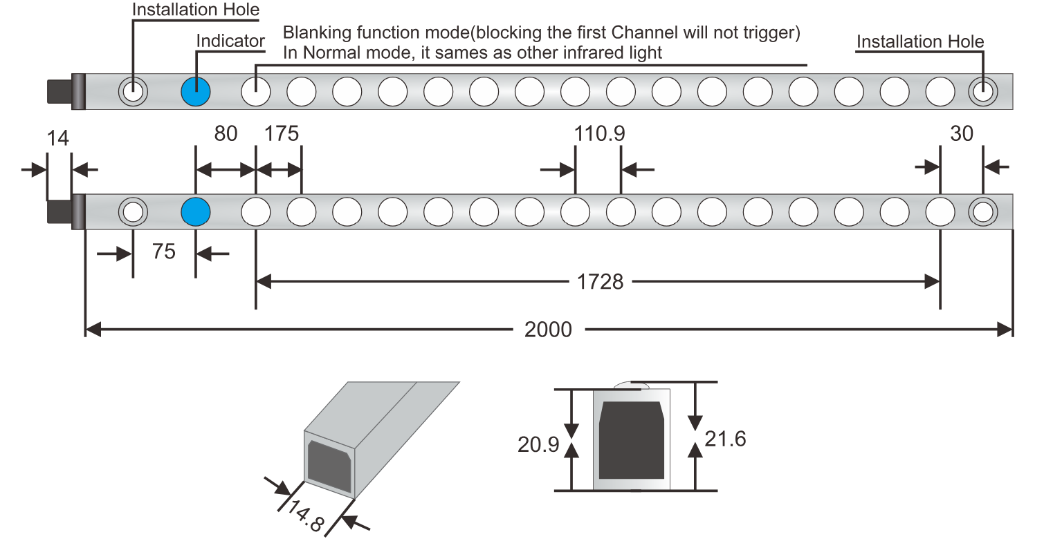 Infrared light curtain