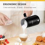 Electric Espresso Milk Frother Warmer Heat Black Commercial Milk Steamer Machine