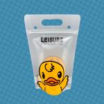 Little Yellow Duck Design Freezable Juice Stand Up Drink Pouches with Individual