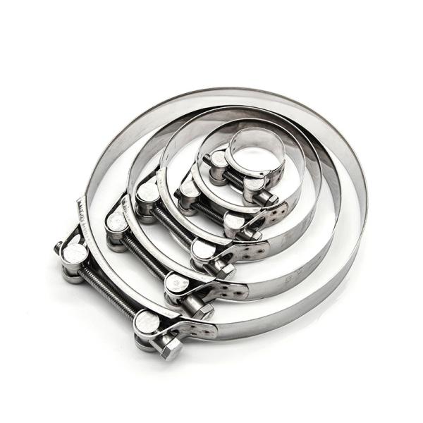 Polished Stainless Band Clamps All Stainless Steel Hose Clamps For Pipes