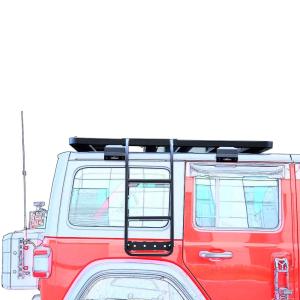 Wholesale ISO9001/TS16949 Certified Black and Red Side Foot Ladder for 2019-2022 Rubicon Wrangler JL from china suppliers