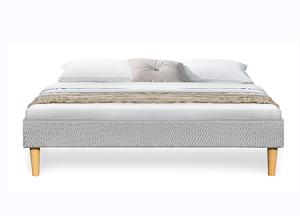 Wholesale Light Gray Linen Soft Upholstered Bed Frame Without Headboard from china suppliers