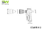 300m Beam Distance 3 Watt Rechargeable LED Spotlight