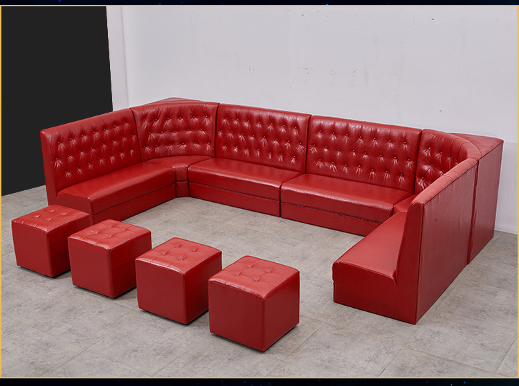 Leather Large U Shape Corner Sofa Bed 10 Seater KTV Bar