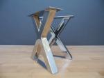 16" X FRAME TABLE LEGS, BASE WIDHT 14'' STAINLESS STEEL BENCH LEGS SET (2)
