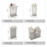 Skincare Store Display Furniture Gray Wooden Makeup Shop Cabinet with Lightbox