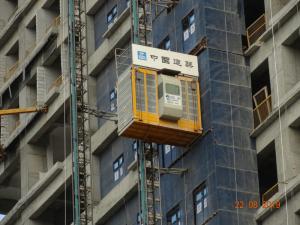 China VFD Motor 46 M / Min Building Site Rack And Pinion Hoist on sale