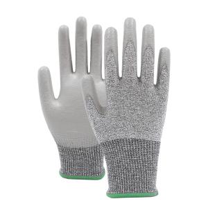 Wholesale Grey Anti Slip PU Safety Gloves ANSI Level 2 Cut Resistant Gloves For Construction from china suppliers