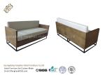 Nordic Style Soild Wood Backrest Hotel Room Sofa Upholstered Stainless Steel