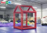 Red Custom Inflatable Products , 0.6mm PVC Tarpaulin Cube Inflatable Photo Booth