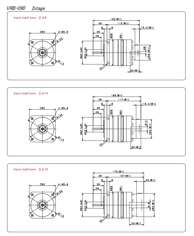 VRB Series Shimpo Reducer Nidec Shimpo Transmission Gearbox Planetary VRB090 1