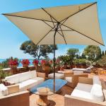 Outdoor Market Umbrella with Sand Anchor and Carrying Bag, Portable Patio and