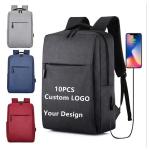 Travel Men Computer Bag Polyester Casual Geometric USB Laptop Backpack