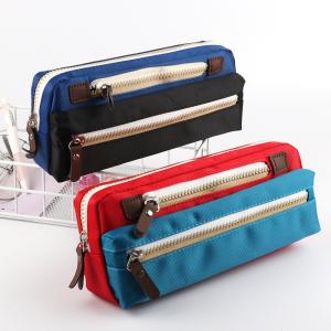 Wholesale Canvas Pencil Case School Pencil Bag For Students Simple Candy Color Large-capacity Pencil Cases Stationery Cosmetic Bag from china suppliers