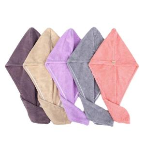Wholesale Thickened Coral Velvet Dry Hair Cap for Women 25*63cm 50g Super Absorbent and Quick Drying from china suppliers