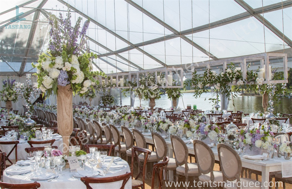 Outdoors Clear Span Transparent Fabric Top Commercial Party Tent with Linings Decoration