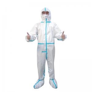 Wholesale White Disposable Safety Suit PP / SMS / Microporous Fabric Full Body Suit Anti - Static from china suppliers