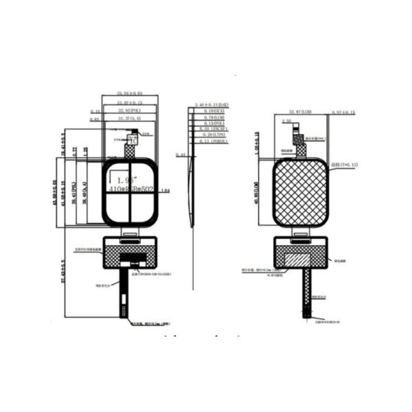 1.96 Inch Square Oled Display Small Oled Screen 410*502 Resolution For Medical Devices